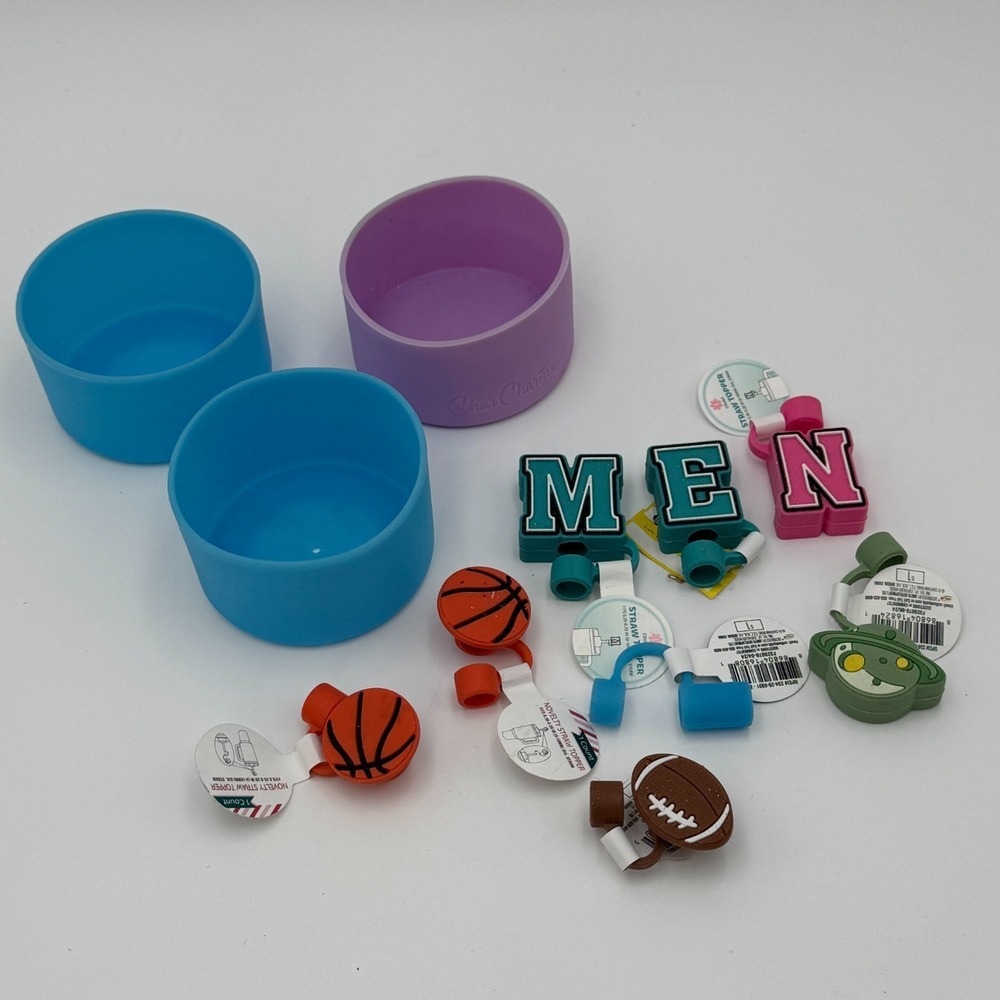 Reusable Cup Accessories‎ Bundle Straw Toppers Silicone Cup Boots Set NEW